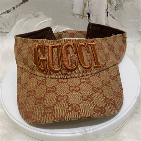 gucci monogram visor|authentic Gucci visor.